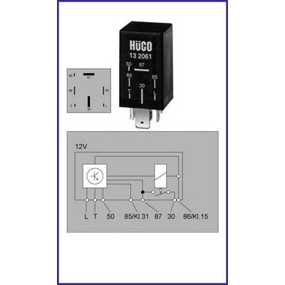 Слика на Релеј за дизел греачи HITACHI 132061 за VW Transporter T3 Platform 1.6 TD Syncro - 69 коњи дизел