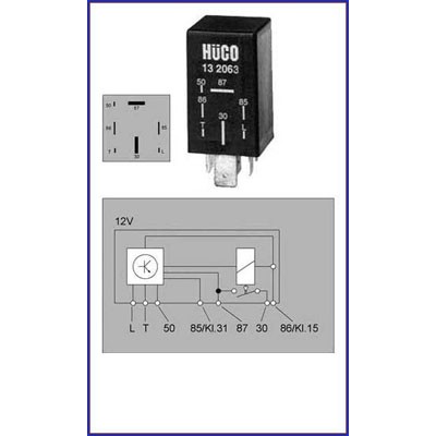 Слика на Релеј за дизел греачи HITACHI 132063 за VW Transporter T3 Platform 1.6 TD - 70 коњи дизел