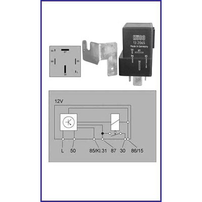 Слика на Релеј за дизел греачи HITACHI 132065 за Ford Fiesta MK 4 (ja,jb) 1.8 D - 60 коњи дизел