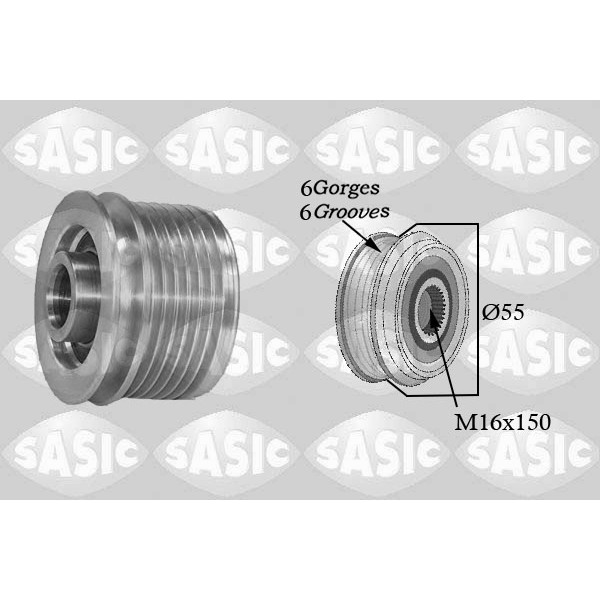 Слика на ременица, алтернатор SASIC 1674001 за Renault Super 5 (BC40) 1.7 (B/C40K, B/C40G) - 87 коњи бензин