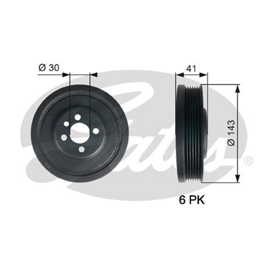 Слика на ременица, радалица GATES DriveAlign® TVD1001 за Audi Q5 (FYB) 2.0 TDI - 136 коњи дизел