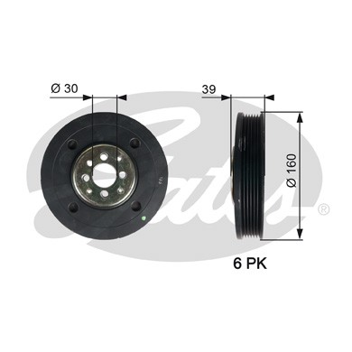 Слика на ременица, радалица GATES DriveAlign® TVD1004 за VW Transporter T4 Platform 1.9 TD - 68 коњи дизел