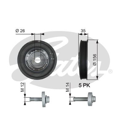 Слика на ременица, радалица GATES DriveAlign® TVD1007A за Renault Megane 2 Grandtour 1.5 dCi - 82 коњи дизел