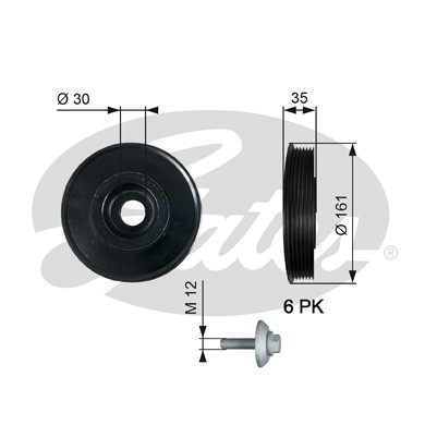 Слика на ременица, радалица GATES DriveAlign® TVD1025A за Ford Fiesta 6 1.4 TDCi - 68 коњи дизел