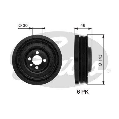 Слика на ременица, радалица GATES DriveAlign® TVD1040 за VW Passat 6 Sedan (B6,3c2) 1.6 TDI - 105 коњи дизел