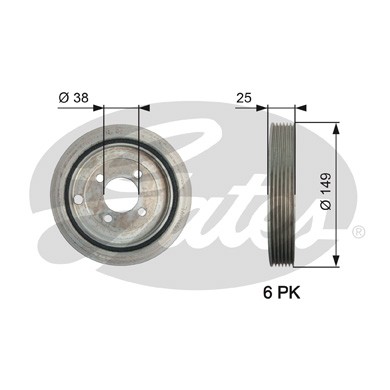 Слика на ременица, радалица GATES DriveAlign® TVD1102 за Citroen Jumpy U6U 2.0 i 16V - 138 коњи бензин