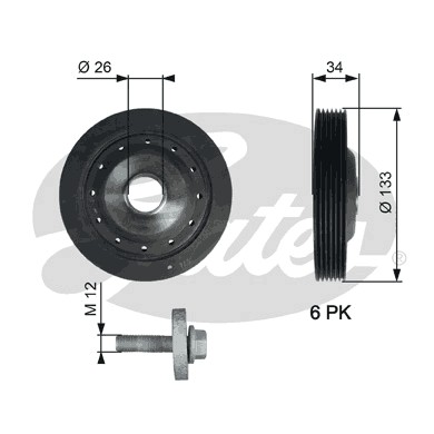 Слика на ременица, радалица GATES DriveAlign® TVD1113A за Renault Kangoo (KC0-1) 1.6 16V 4x4 (KC0P, KC0S, KC0L) - 95 коњи бензин