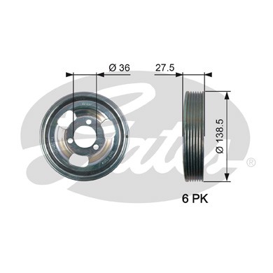 Слика на ременица, радалица GATES DriveAlign® TVD1117 за  Citroen Berlingo BOX 1.6 VTi 95 - 98 коњи бензин