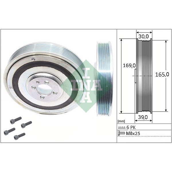 Слика на ременица, радалица INA 544 0080 20 за Lancia Lybra (839ax) 1.9 JTD - 116 коњи дизел