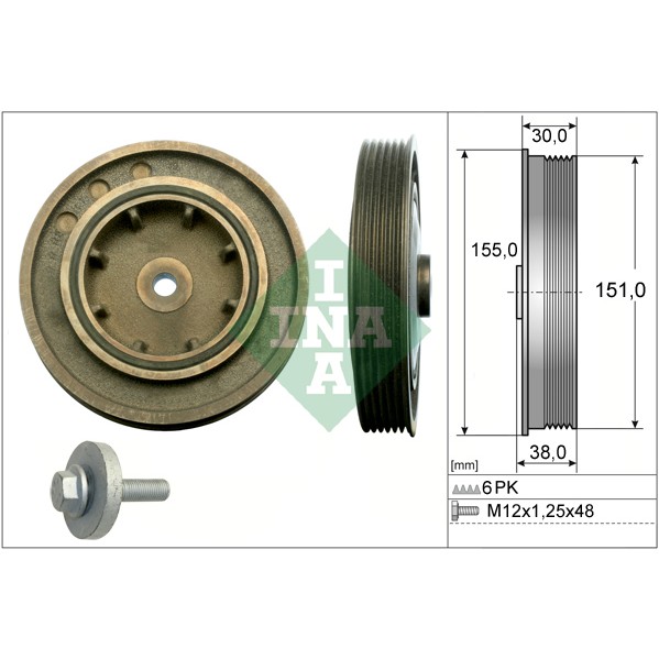 Слика на ременица, радалица INA 544 0101 20 за Renault Laguna 2 Grandtour (KG0-1) 1.9 dCi - 125 коњи дизел