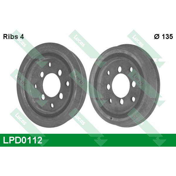 Слика на ременица, радалица LUCAS LPD0112 за Ford Escort 5 Break (gal,avl) 1.8 D - 60 коњи дизел