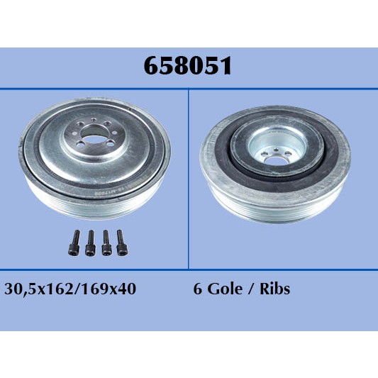 Слика на ременица, радалица MALO 658051 за Lancia Lybra (839ax) 1.9 JTD (839AXI1A) - 110 коњи дизел