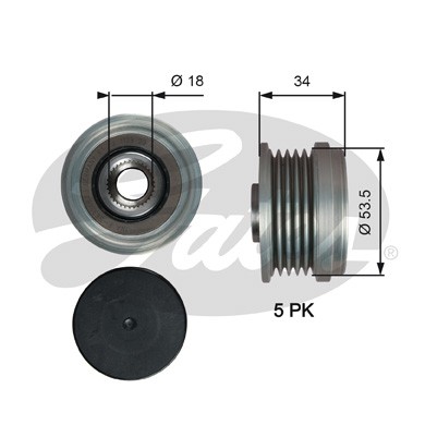 Слика на ременица на алтернатор GATES DriveAlign® OAP7202 за Opel Astra J Sports Tourer 1.4 - 101 коњи бензин