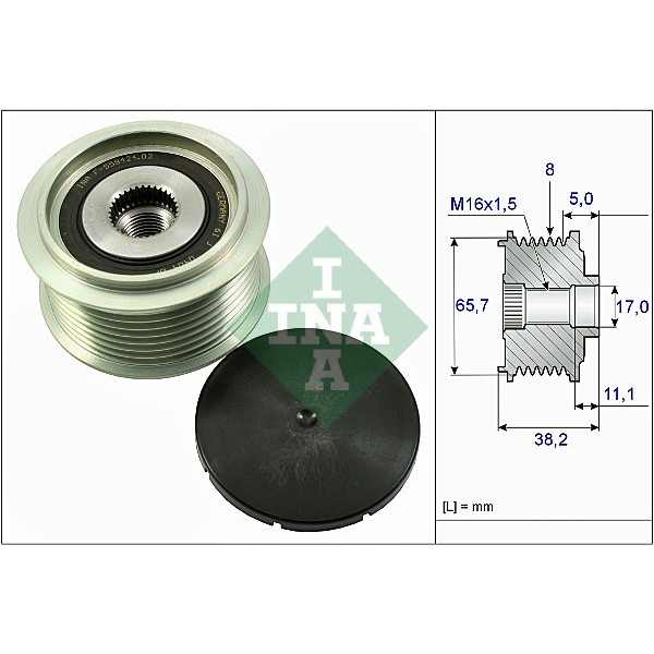 Слика на ременица на алтернатор INA 535 0274 10 за камион MAN TGA 41.400 FFDC-TM, FDRC-TM - 400 коњи дизел