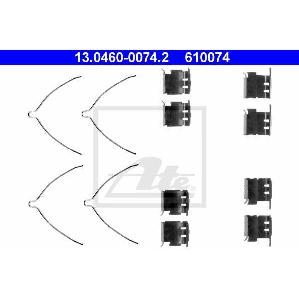 Слика на ремонтен комплет, дискови плочки ATE 13.0460-0074.2 за Toyota Corolla Sedan (E11) 1.9 D (WZE110_) - 69 коњи дизел