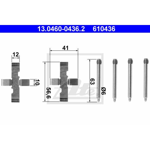 Слика на ремонтен комплет, дискови плочки ATE 13.0460-0436.2 за Ford Escort 7 (gal,aal,abl) 1.8 16V - 115 коњи бензин