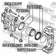 Слика 2 на ремонтен комплет чаури водачи, кочионен апарат FEBEST TT-CS3A