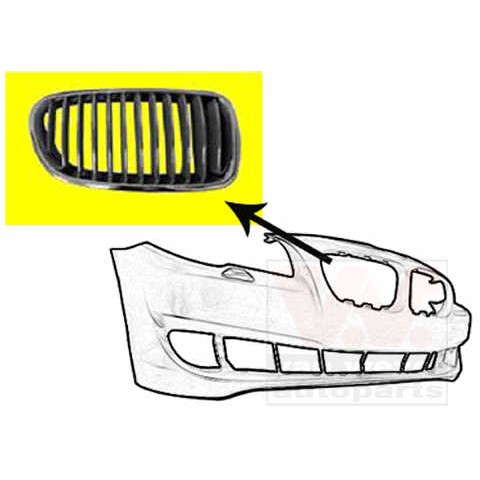 Слика на решетка пред радиатор VAN WEZEL 0617512 за BMW 5 Sedan F10 550 i xDrive - 449 коњи бензин