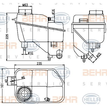 Слика на Сад за разладна течност (антифриз) HELLA 8MA 376 789-701 за Mercedes E-class Saloon (w211) E 280 CDI 4-matic - 190 коњи дизел