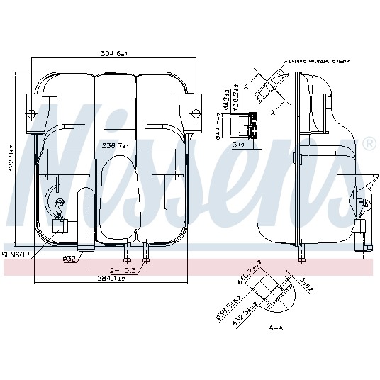 Слика на Сад за разладна течност (антифриз) NISSENS 996023 за камион Volvo FH 440 - 440 коњи дизел