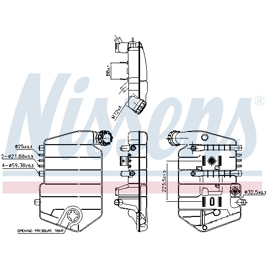 Слика на Сад за разладна течност (антифриз) NISSENS 996024 за камион DAF XF 95 FTS 95.480 - 480 коњи дизел