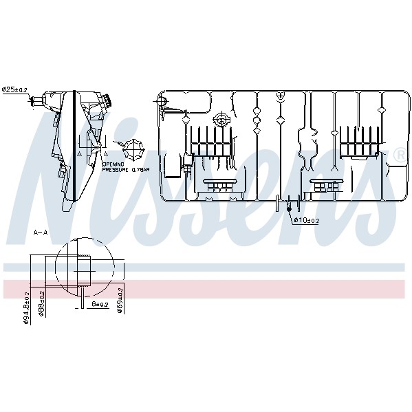 Слика на Сад за разладна течност (антифриз) NISSENS 996031 за камион MAN F 2000 19.403 FK, F-KI, FK-L,FLK, FL-KI, F-NL - 400 коњи дизел