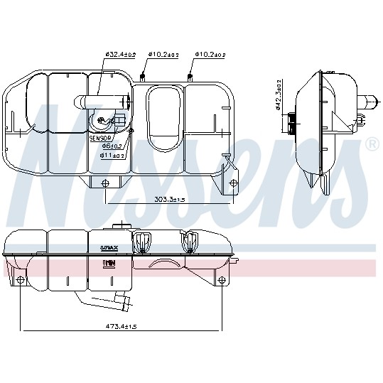 Слика на Сад за разладна течност (антифриз) NISSENS 996035 за камион Volvo FM 420 - 420 коњи дизел