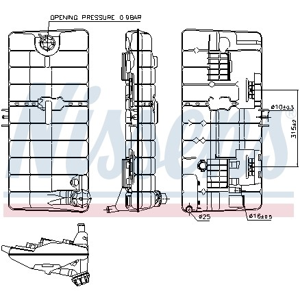 Слика на Сад за разладна течност (антифриз) NISSENS 996044 за камион MAN E 2000 26.460 FAVLC - 460 коњи дизел