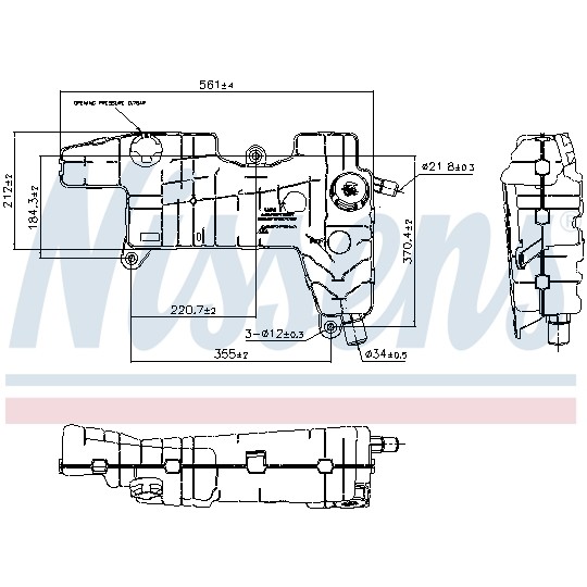 Слика на Сад за разладна течност (антифриз) NISSENS 996058 за камион Renault C Series 250FG P, 250FG PK - 250 коњи дизел