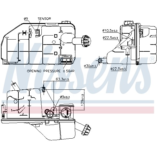 Слика на Сад за разладна течност (антифриз) NISSENS 996062 за камион Mercedes Actros 1996 2031 AS - 313 коњи дизел