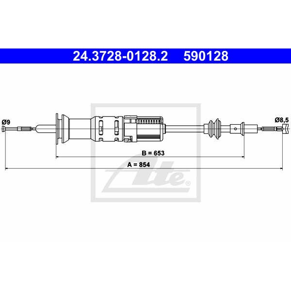 Слика на сајла, кумплуг ATE 24.3728-0128.2 за VW Caddy 2 Estate (9K9B) 1.9 SDI - 64 коњи дизел