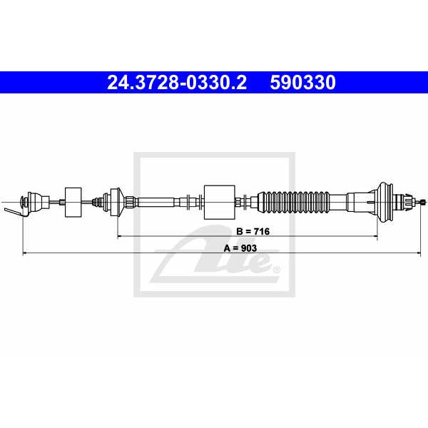 Слика на сајла, кумплуг ATE 24.3728-0330.2 за Citroen Xsara Picasso N68 2.0 - 120 коњи бензин