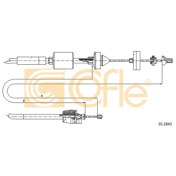 Слика на сајла, кумплуг COFLE 10.2843 за Renault Kangoo Express (FC0-1) 1.2 (FC01, FC0A, FC0F) - 58 коњи бензин