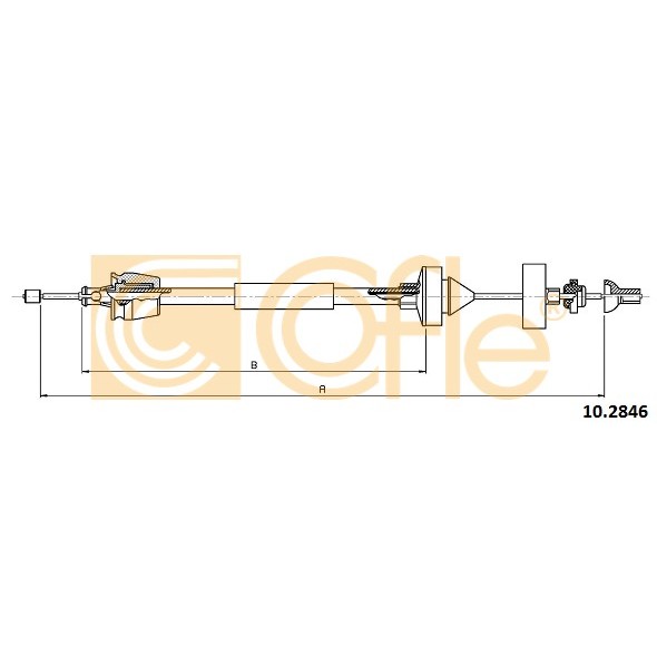 Слика на сајла, кумплуг COFLE 10.2846 за Renault Clio 2 1.2 LPG - 58 коњи Бензин/Автогаз (LPG)