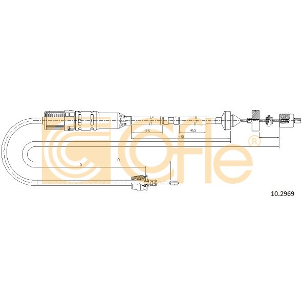 Слика на сајла, кумплуг COFLE 10.2969 за Renault Laguna 2 Sport Tourer (KG0-1) 1.9 dCi (KG1V) - 130 коњи дизел