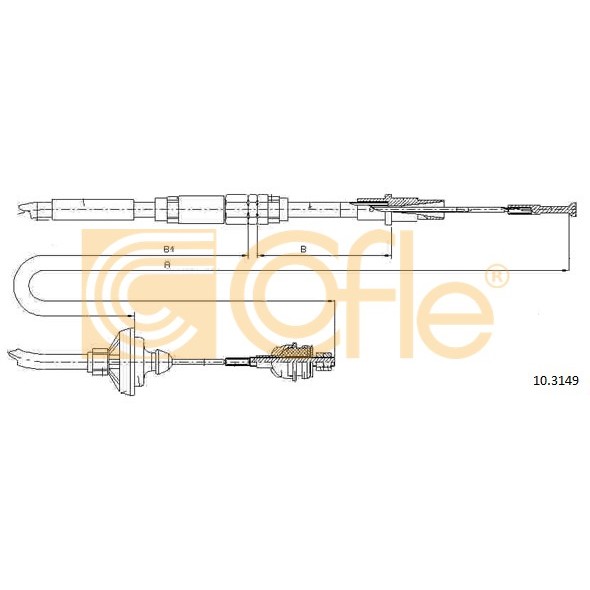 Слика на сајла, кумплуг COFLE 10.3149 за VW Transporter T4 Bus 1.9 D - 60 коњи дизел