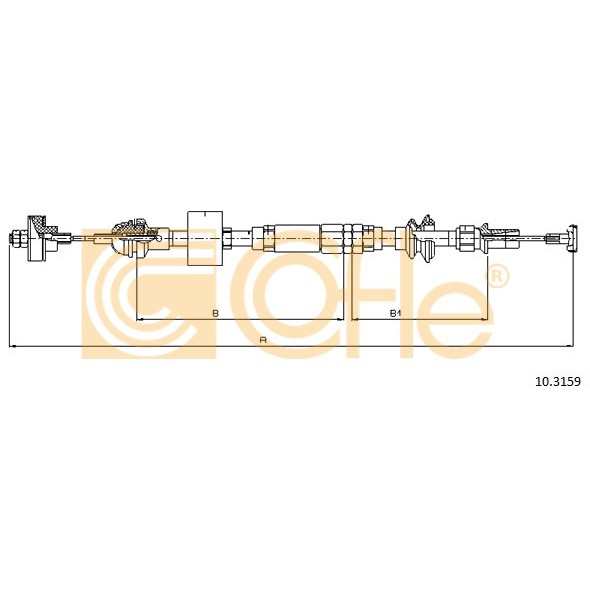 Слика на сајла, кумплуг COFLE 10.3159 за VW Lupo (6X1,6E1) 1.4 16V - 75 коњи бензин