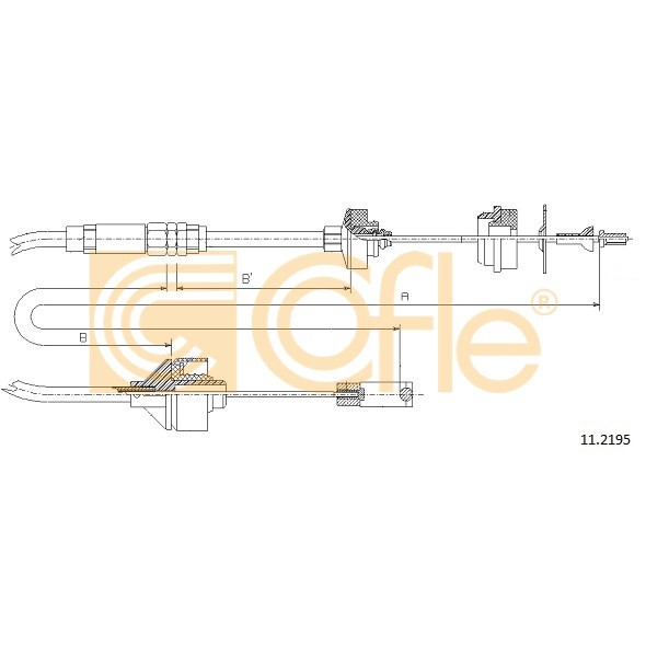 Слика на сајла, кумплуг COFLE 11.2195 за Peugeot Partner Combispace (5F) 1.6 16V - 109 коњи бензин