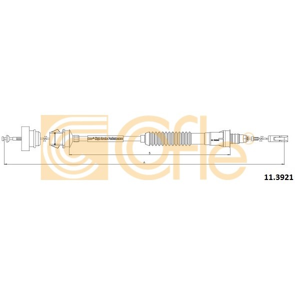 Слика на сајла, кумплуг COFLE 11.3921 за Citroen Jumpy U6U 1.9 D 70 - 69 коњи дизел