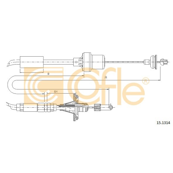 Слика на сајла, кумплуг COFLE 15.1314 за Rover 400 (XW) 414 GSI/SI - 103 коњи бензин