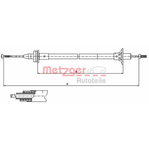 Слика на сајла, кумплуг METZGER COFLE 10.2412 за Ford Fiesta 4 (ja,jb) 1.4 i 16V - 90 коњи бензин