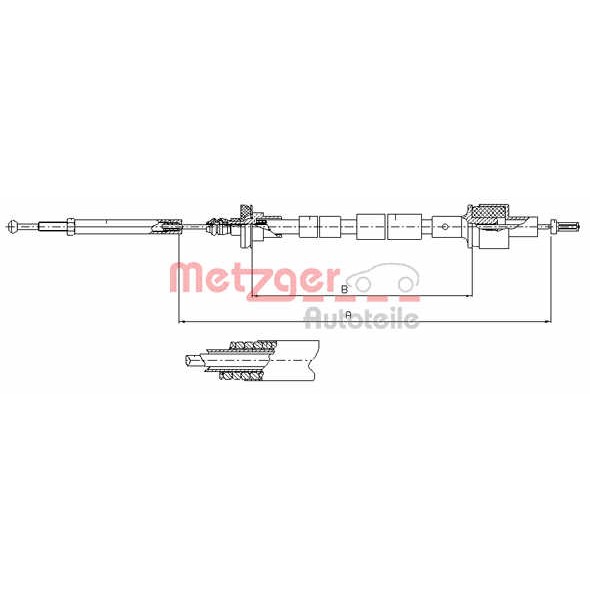 Слика на сајла, кумплуг METZGER COFLE 11.2435 за Ford Mondeo 2 (BAP) 2.0 i - 131 коњи бензин