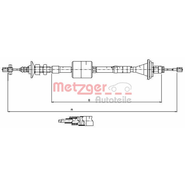 Слика на сајла, кумплуг METZGER COFLE 11.2912 за Renault Trafic Bus (TXW) 1.7 - 68 коњи бензин