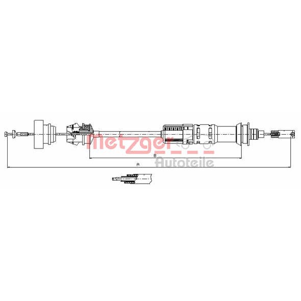 Слика на сајла, кумплуг METZGER COFLE 11.3921 за Citroen Jumpy U6U 1.9 D 70 - 69 коњи дизел