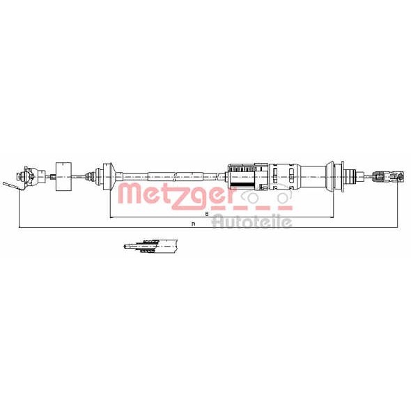 Слика на сајла, кумплуг METZGER COFLE 11.3924 за Citroen Jumpy U6U 1.9 D 70 - 69 коњи дизел