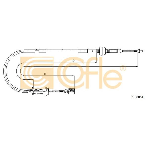 Слика на сајла за гаста COFLE 10.0861 за VW Polo 4 (9n) 1.9 SDI - 64 коњи дизел