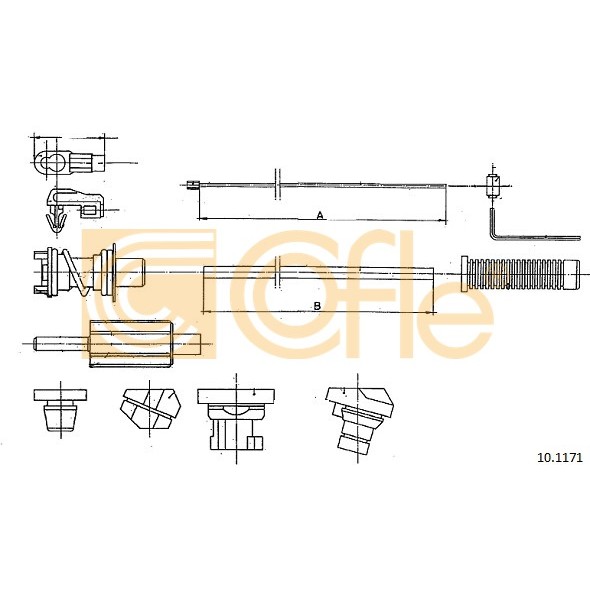 Слика на сајла за гаста COFLE 10.1171 за Peugeot 205 Convertible (741B,20D) 1.9 CTi - 125 коњи бензин