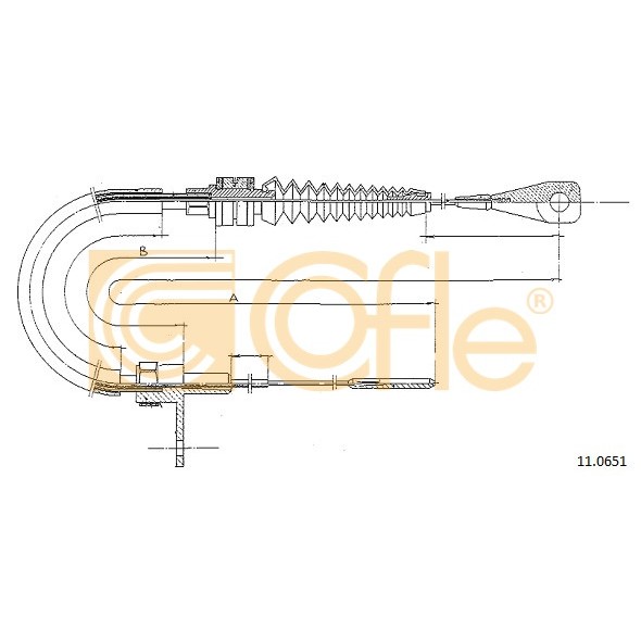 Слика на сајла за гаста COFLE 11.0651 за VW Transporter T3 Box 1.6 D - 50 коњи дизел