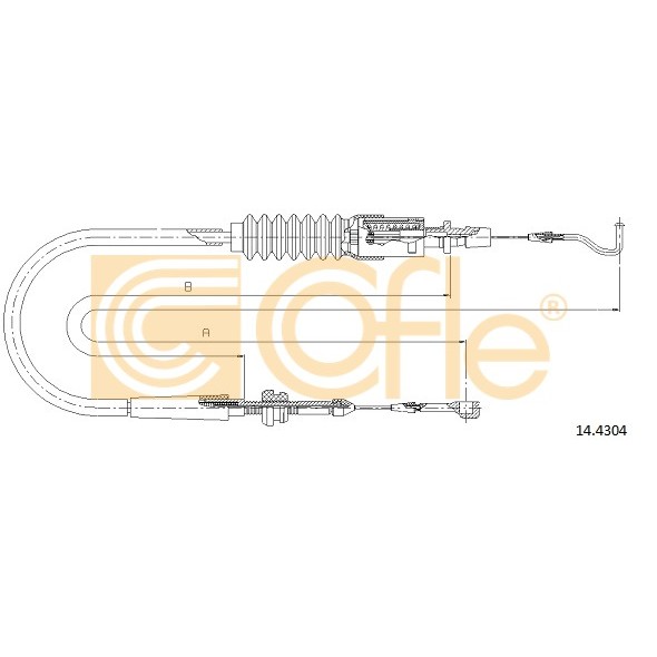 Слика на сајла за гаста COFLE 14.4304 за VW Transporter T4 Platform 1.9 TD - 68 коњи дизел