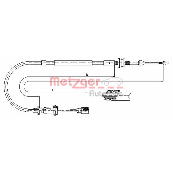 Слика на сајла за гаста METZGER COFLE 10.0861 за VW Polo 4 (9n) 1.2 - 54 коњи бензин